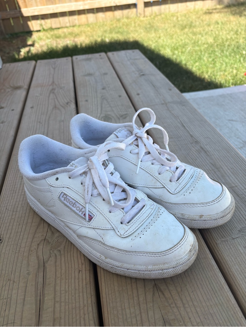 Reebok White Leather Low-Top Sneakers